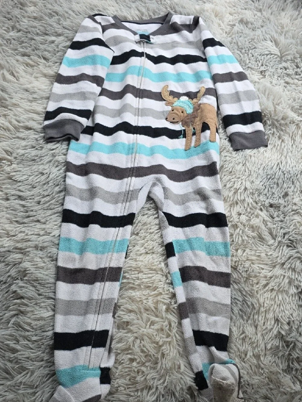 Carter's Red and Black Buffalo Plaid Kids One-Piece Footed Pajamas